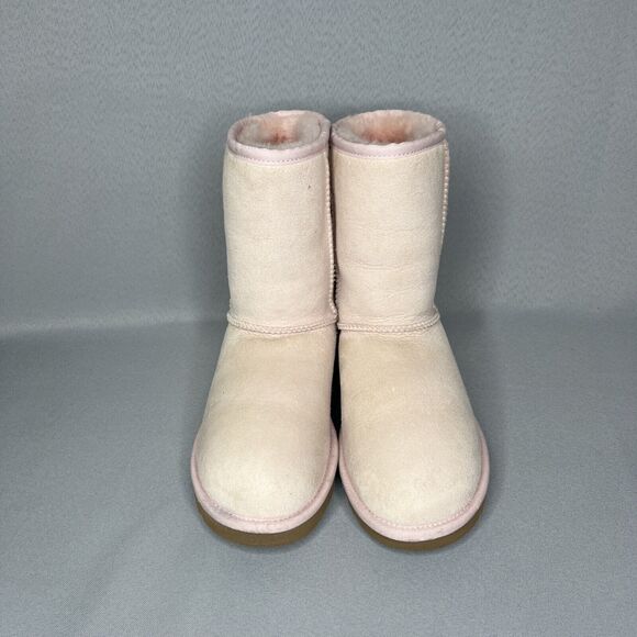 Womens 7 UGG Boots Classic Short Metallic Seashell Pink Suede Wool StoresSoldOut - Picture 11 of 16